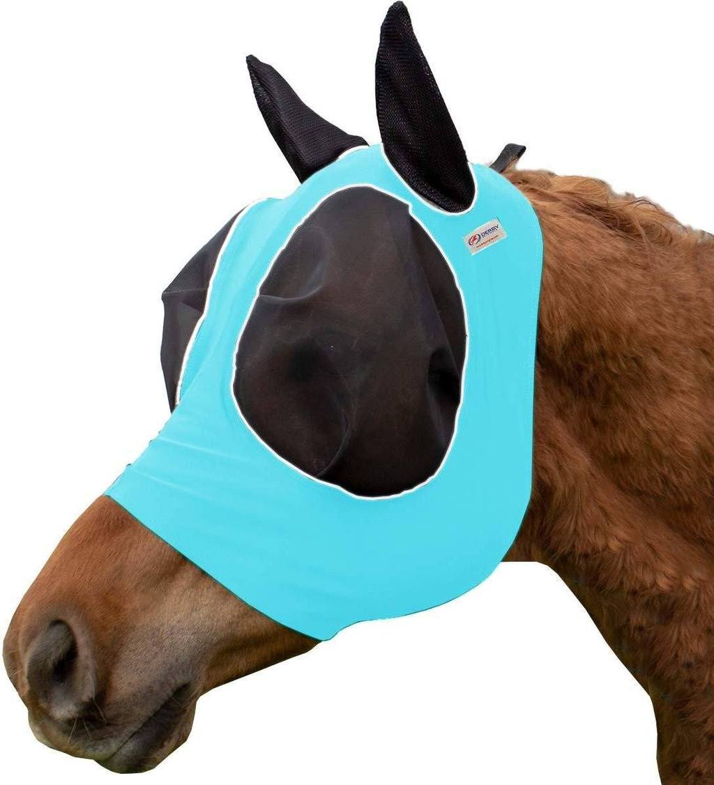 Showmaster Small COB Horse Fly Mask – Mesh Face Cover – Mosquito Insect Protection – Multi-Colored