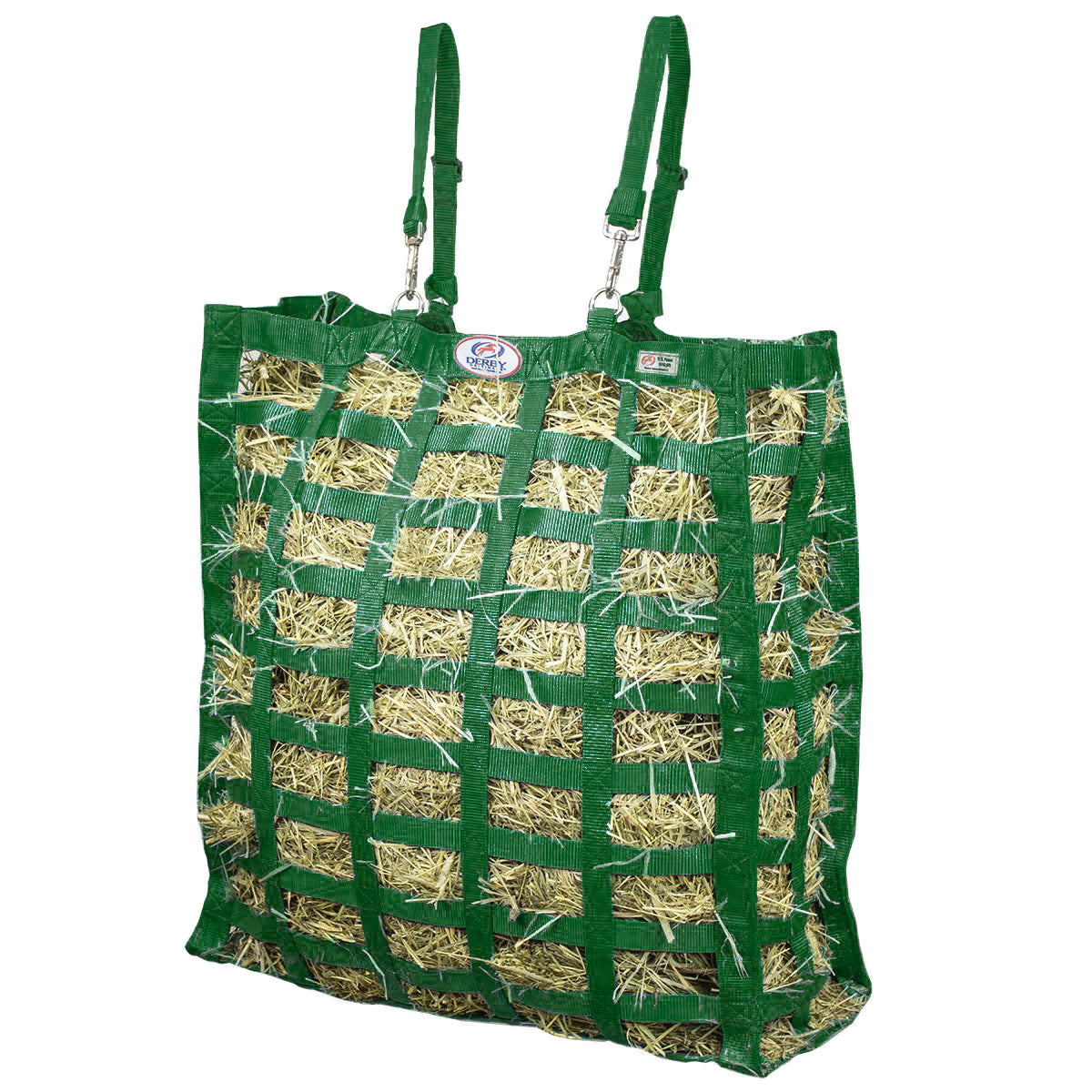Supreme slow feed hay bag for reducing horse feed waste